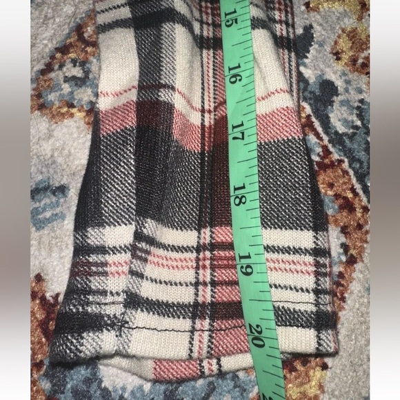 NWT Entro Sz M Women's Plaid Long Sleeve Tunic Top Boho Multicolor Front Tie - Picture 9 of 11